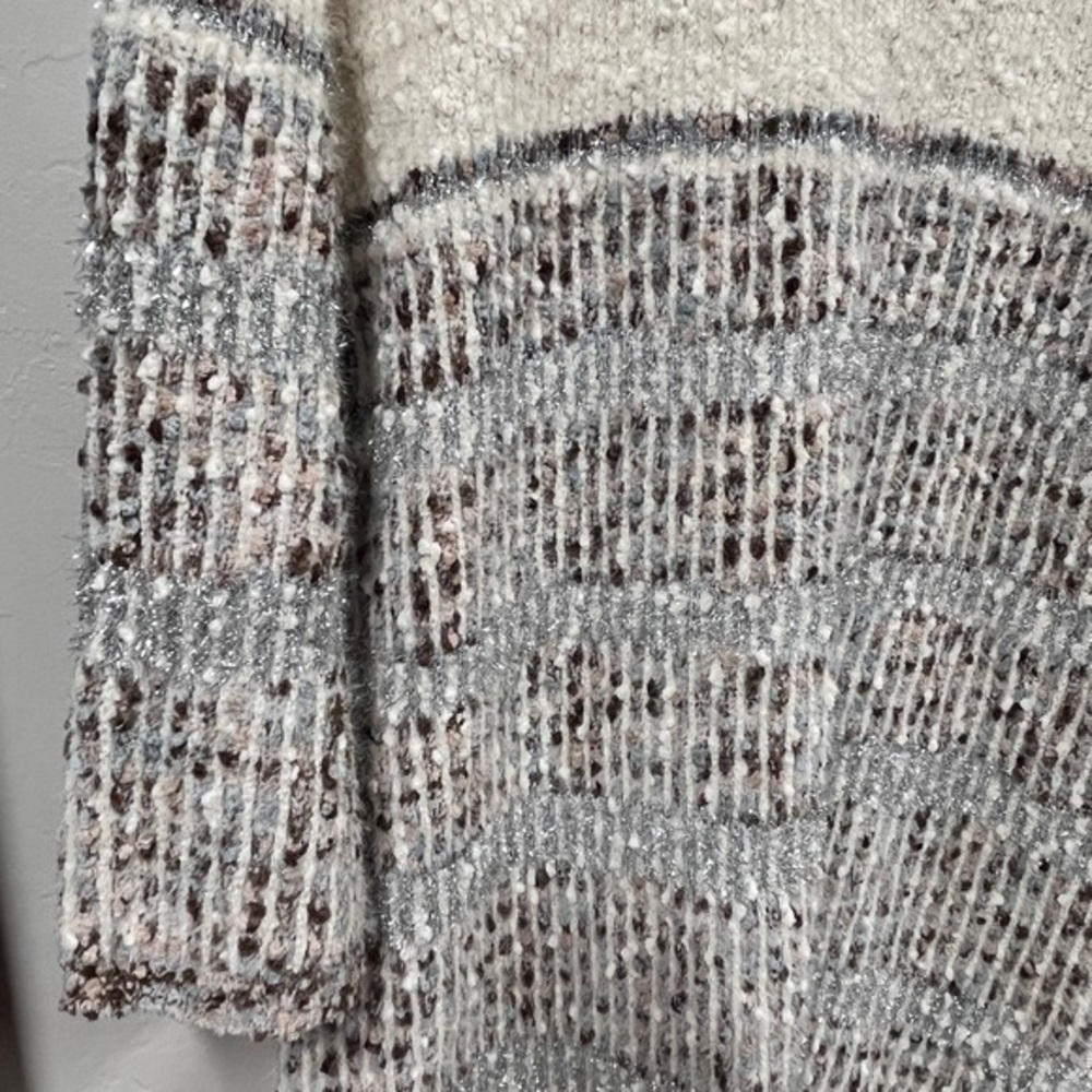 Striped Chenille Tunic Sweater Size Medium - Picture 4 of 7